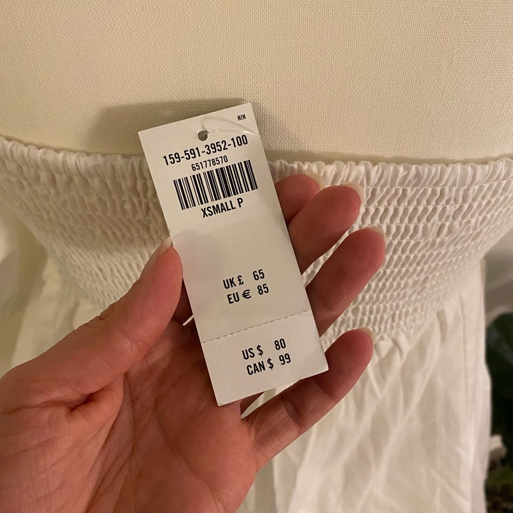 A&F White Puff Sleeve Square Neck Sundress - Picture 3 of 3